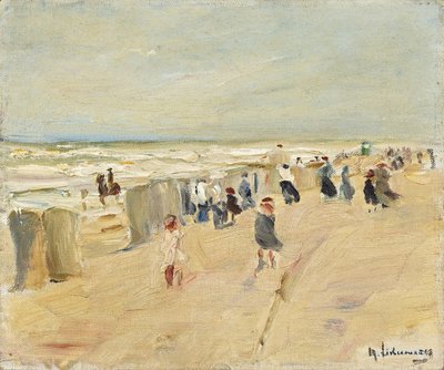 Strand in Nordwijk bei Sturm von Max Liebermann